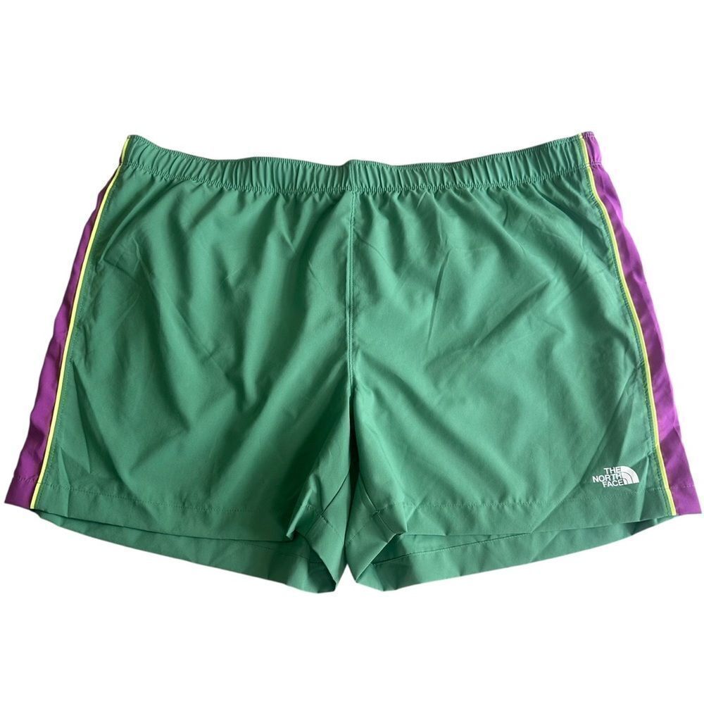 NWT!  THE NORTH FACE Circular Design Green/Purple Running Shorts Gym Hike Sz XXL